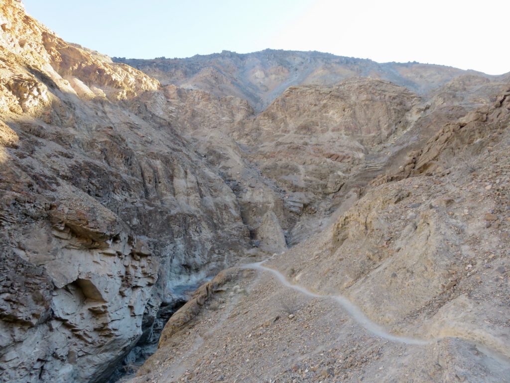 Trail climbing steeply out of Mosaic Canyon