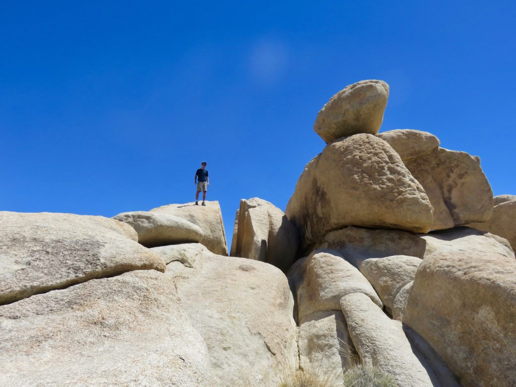 Dwarfed by the rocks