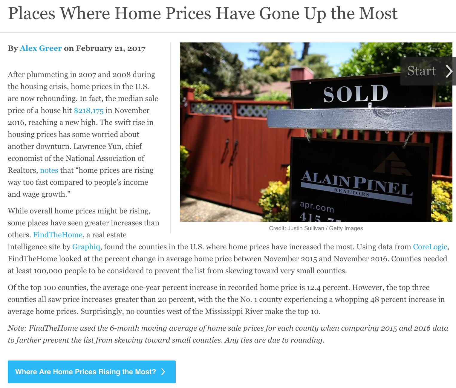 Places Where Home Prices Have Gone Up the Most