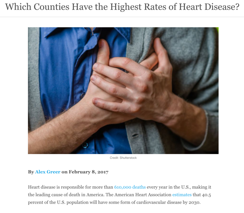 Which Counties Have the Highest Rate of Heart Disease?